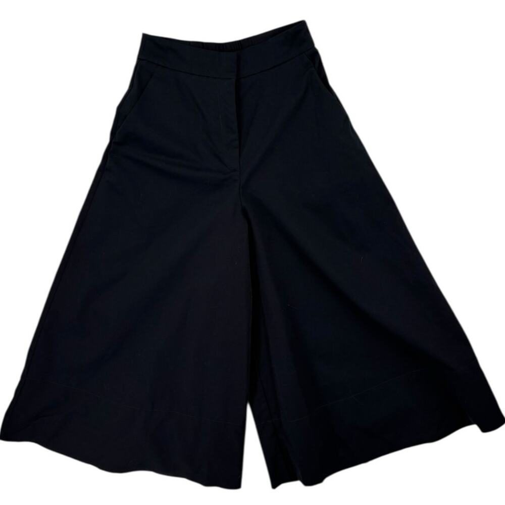 Sans & Sans Minimalist Crop Wide Leg Pants Small Stretch Palazzo Culottes Asian
